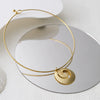 Stainless Steel Gold Plated Flower Pendant Personality Women's Jewelry