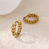 Stainless Steel Gold Plated Geometric Cuban Chain Earrings Unisex