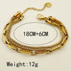 Stainless Steel Gold Plated Geometric Hollow Double Layer Fashion Women's Bracelet Jewelry