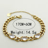 Stainless Steel Gold Plated Geometric Hollow Double Layer Fashion Women's Bracelet Jewelry