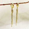 Stainless Steel Gold Plated Geometric Wings Tassel Earrings