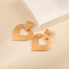 Stainless Steel Gold Plated Hollow Heart Shape Love Earrings