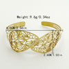 Stainless Steel Gold Plated Hollow Leaves Retro Bracelet For Women