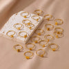 Stainless Steel Gold Plated Letter Adjustable Ring