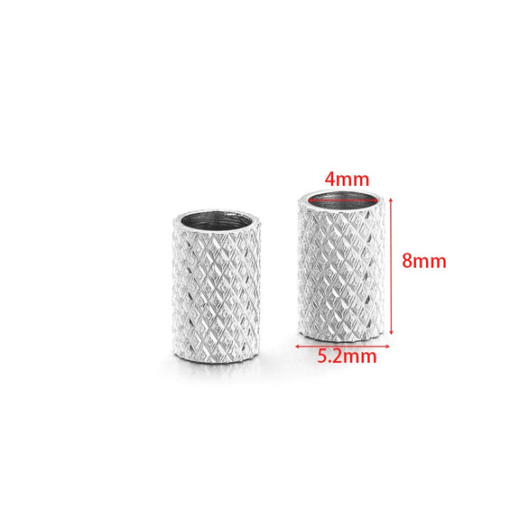 Stainless Steel Gold Plated Mesh Embossed Tube Beads Bone Hole Beads Diy Fashion Necklace Bracelet Beaded Accessories