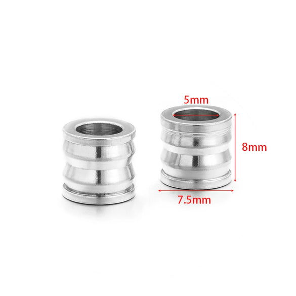 Stainless Steel Gold Plated Mesh Embossed Tube Beads Bone Hole Beads Diy Fashion Necklace Bracelet Beaded Accessories