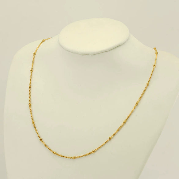 Stainless Steel Gold Plated Nonfading Necklace Push Chain Clip Bead Chain Furnace Vacuum Electroplated