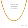 Stainless Steel Gold Plated Nonfading Necklace Push Chain Clip Bead Chain Furnace Vacuum Electroplated