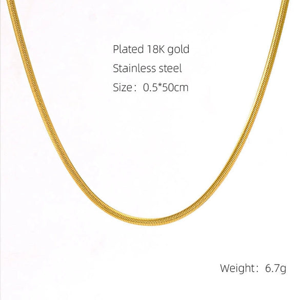 Stainless Steel Gold Plated Nonfading Necklace Push Chain Clip Bead Chain Furnace Vacuum Electroplated