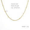 Stainless Steel Gold Plated Nonfading Necklace Push Chain Clip Bead Chain Furnace Vacuum Electroplated