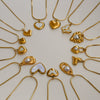 Stainless Steel Gold Plated Pearl Casting Heart Pendant Necklace With Titanium Steel Shell Clavicle Chain Electroplated Geometric Pattern For Women