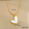 Stainless Steel Gold Plated Pearl Casting Heart Pendant Necklace With Titanium Steel Shell Clavicle Chain Electroplated Geometric Pattern For Women