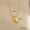 Stainless Steel Gold Plated Pearl Casting Heart Pendant Necklace With Titanium Steel Shell Clavicle Chain Electroplated Geometric Pattern For Women