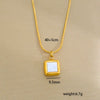 Stainless Steel Gold Plated Pearl Casting Heart Pendant Necklace With Titanium Steel Shell Clavicle Chain Electroplated Geometric Pattern For Women