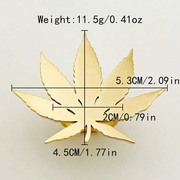 Stainless Steel Gold Plated Plant Shape Fashion Unisex Ring
