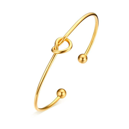 Stainless Steel Gold Plated Simple Style Classic Style Solid Color Plating Bangle