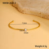 Stainless Steel Gold Plated Women's Geometric Pattern Bracelet Inlaid With Colorful Zircon Birthstone