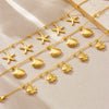 Stainless Steel Goldplated Animal Zodiac Style Bracelet With Tropical Fish Starfish Scallop Design