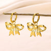 Stainless Steel Goldplated Bow Earrings For Women