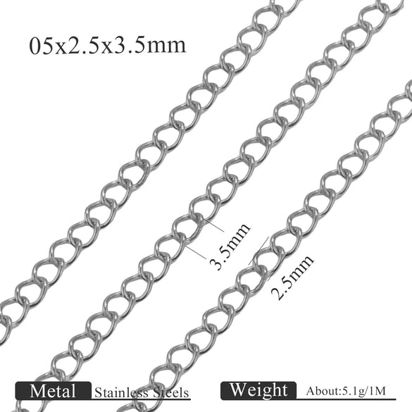 Stainless Steel Goldplated Colorpreserving Flat Oshaped Chain For Necklace Bracelet Diy Accessories