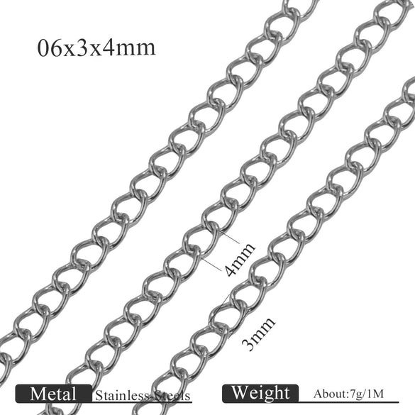 Stainless Steel Goldplated Colorpreserving Flat Oshaped Chain For Necklace Bracelet Diy Accessories