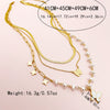 Stainless Steel Goldplated Gemstone Butterfly Multilayer Women's Necklace With Insect Pattern And Electroplating Treatment