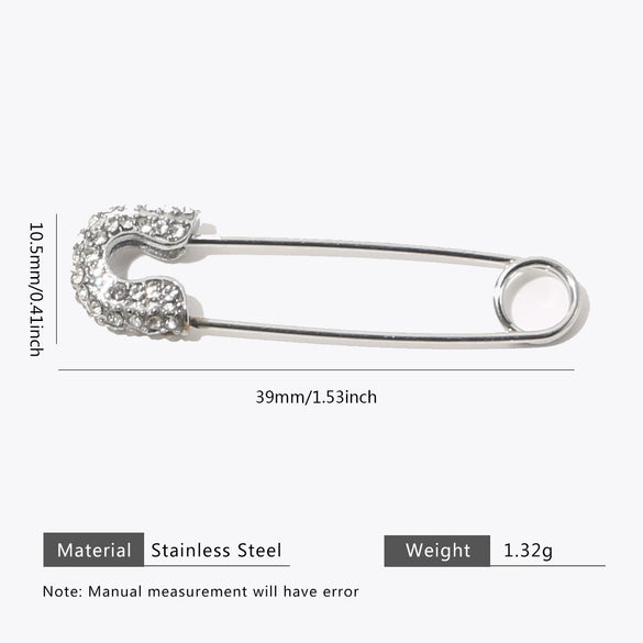 Stainless Steel Goldplated Geometric Diamond Pin Brooch Handmade Jewelry Accessories