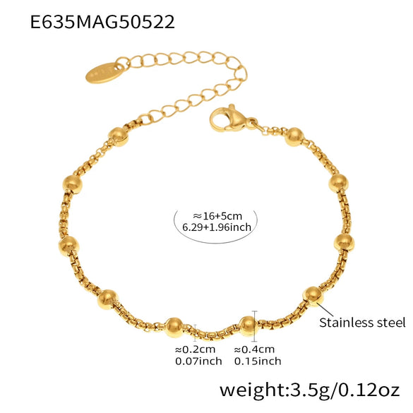 316L Stainless Steel Goldplated Geometric Love Bow Fashion Jewelry Bracelet Anklet For Women
