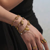 316L Stainless Steel Goldplated Geometric Love Bow Fashion Jewelry Bracelet Anklet For Women