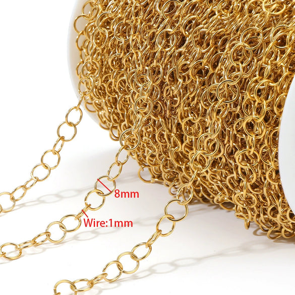 Stainless Steel Goldplated Oshape Chain Jewelry Necklace Accessories
