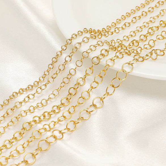 Stainless Steel Goldplated Oshape Chain Jewelry Necklace Accessories