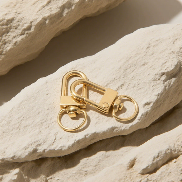 Stainless Steel Goldplated Simple Universal Keychain Rotating Buckle Spring Buckle Bag Key Connection Diy Accessory Buckle