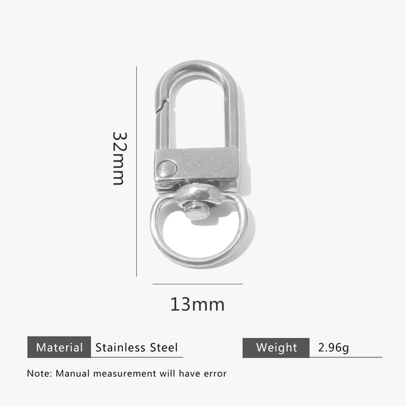Stainless Steel Goldplated Simple Universal Keychain Rotating Buckle Spring Buckle Bag Key Connection Diy Accessory Buckle