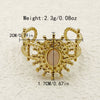 Stainless Steel Goldplated Sunflower Gem Inlay Geometric Design Women's Sweet Natural Fine Jewelry Ring