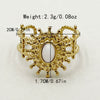 Stainless Steel Goldplated Sunflower Gem Inlay Geometric Design Women's Sweet Natural Fine Jewelry Ring