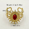 Stainless Steel Goldplated Sunflower Gem Inlay Geometric Design Women's Sweet Natural Fine Jewelry Ring