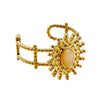 Stainless Steel Goldplated Sunflower Gem Inlay Geometric Design Women's Sweet Natural Fine Jewelry Ring