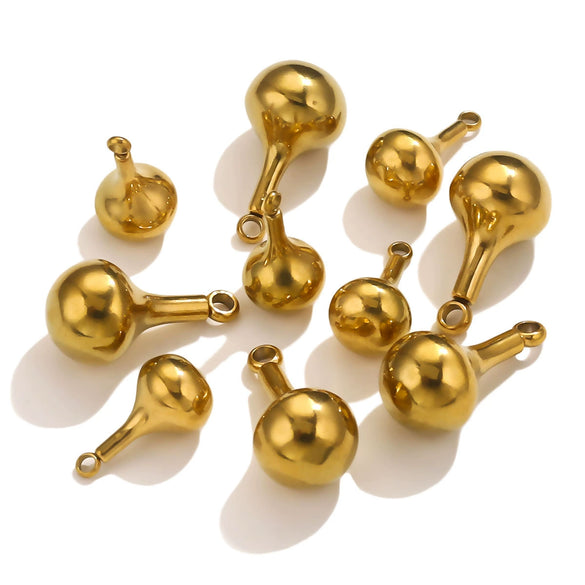 Stainless Steel Gourd Niche Pendant Jewelry Accessories With Electroplating