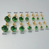 Stainless Steel Green Zircon Ear Studs And Ear Bone Nails With Gold Plating Geometric Style For Women
