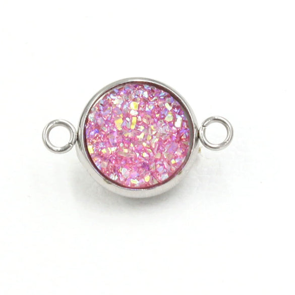 Stainless Steel Gypsophila Double Head Pendant Jewelry Accessories With Electroplating And Geometric Style