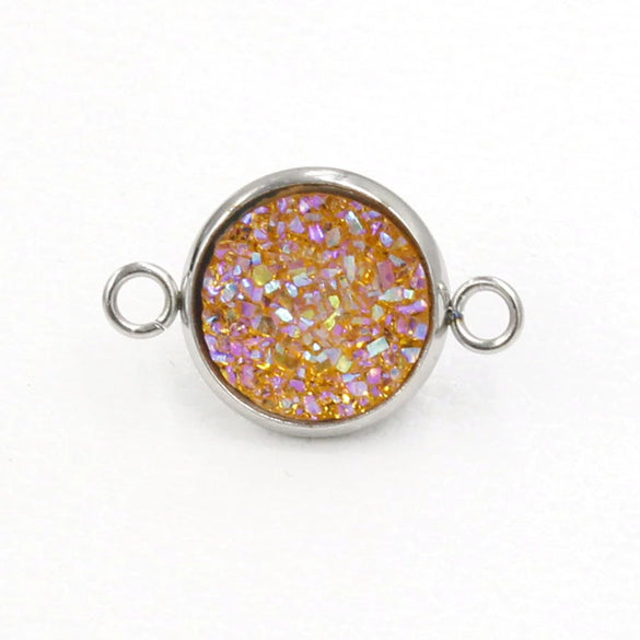 Stainless Steel Gypsophila Double Head Pendant Jewelry Accessories With Electroplating And Geometric Style