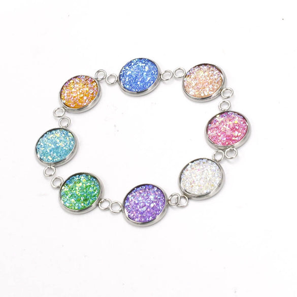 Stainless Steel Gypsophila Double Head Pendant Jewelry Accessories With Electroplating And Geometric Style