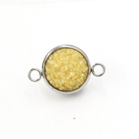 Stainless Steel Gypsophila Double Head Pendant Jewelry Accessories With Electroplating And Geometric Style