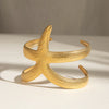 Stainless Steel Hammer Pattern Starfish Open Bracelet Electroplating Jewelry