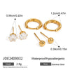 Stainless Steel Hammered Geometric Earrings For Women With Electroplating