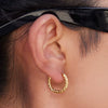 Stainless Steel Hammered Geometric Earrings For Women With Electroplating