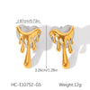 Stainless Steel Hammered Heartshaped Electroplated Earrings