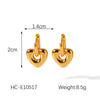 Stainless Steel Hammered Heartshaped Electroplated Earrings