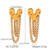 Stainless Steel Hammered Heartshaped Electroplated Earrings