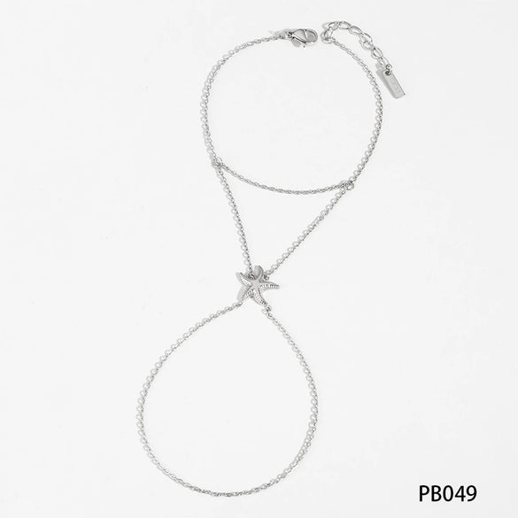 Stainless Steel Hand Chain With Starfish Design For Women Simple Ins Style Electroplated